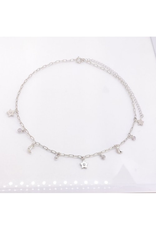 CHOKER DE ESTRELAS E LUA NO RÓDIO CH090-R