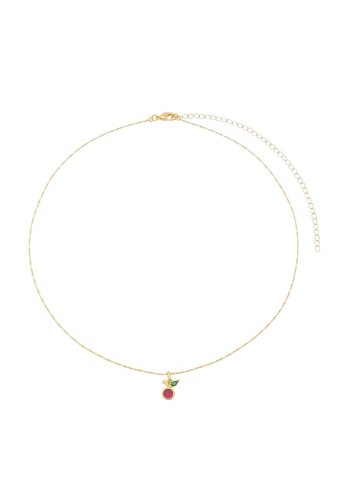 CHOKER DE FIO DOURADO COM PINGENTE CEREJA CH169-O CHOKER DE FIO DOURADO COM PINGENTE CEREJA CH169-O