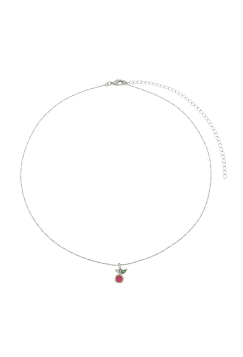 CHOKER DE FIO NO RÓDIO COM PINGENTE CEREJA CH169-R