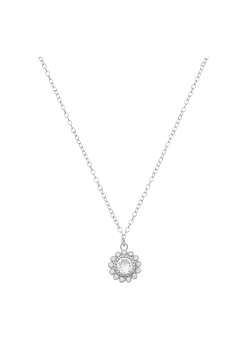 CHOKER DE FLOR COM ZIRCÔNIA CRISTAL NO RÓDIO CH117-R