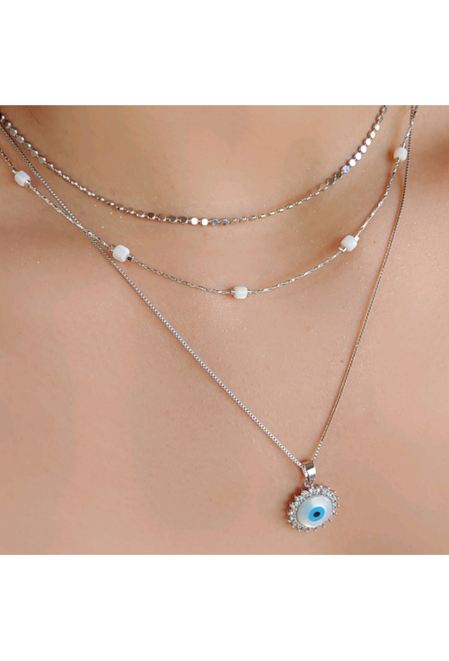 CHOKER DE MADRE PÉROLA NO RÓDIO CH165-R