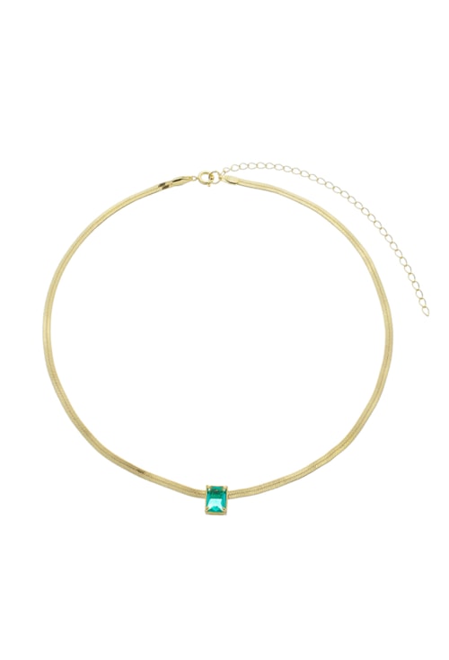 CHOKER DE MALHA COM CRISTAL TURMALINA CH222-O