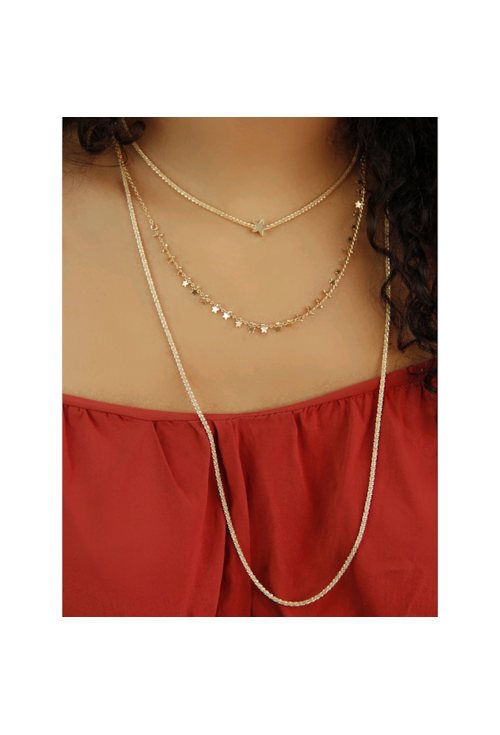 CHOKER DE MALHA COM ESTRELA NO OURO CH130-O