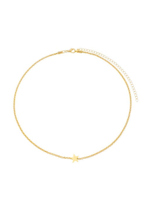 CHOKER DE MALHA COM ESTRELA NO OURO CH130-O