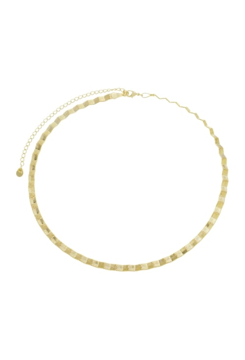 CHOKER DE MALHA ONDULADA NO OURO CH288-O CHOKER DE MALHA ONDULADA NO OURO CH288-O