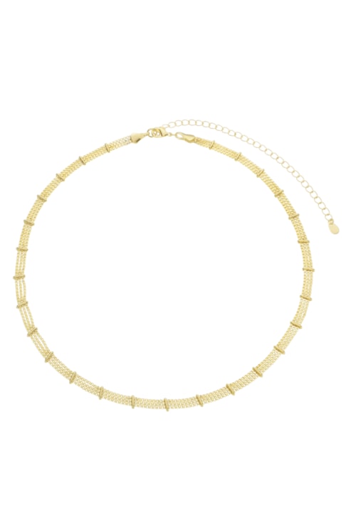 CHOKER DE MALHA TRIPLA NO OURO CH319-O