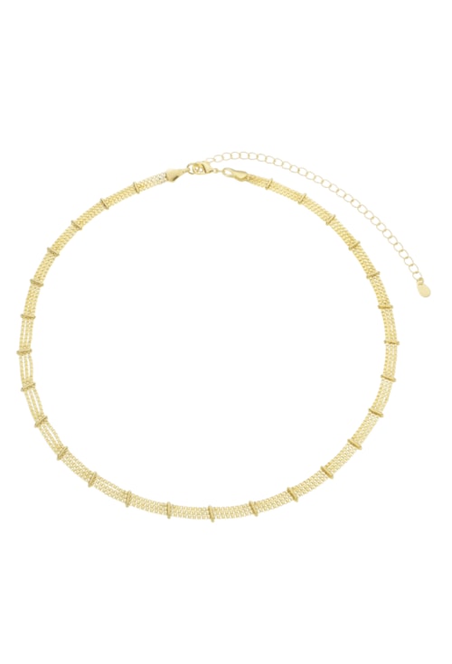 CHOKER DE MALHA TRIPLA NO OURO CH319-O CHOKER DE MALHA TRIPLA NO OURO CH319-O