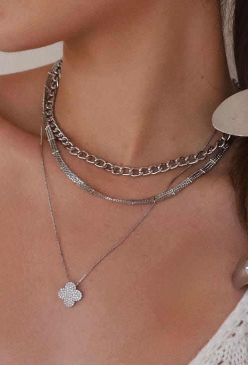 CHOKER DE MALHA TRIPLA NO RÓDIO CH319-R CHOKER DE MALHA TRIPLA NO RÓDIO CH319-R