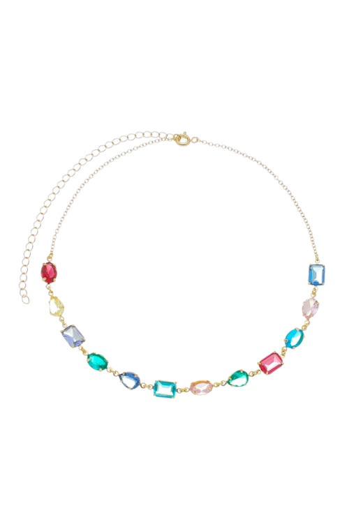 CHOKER DE PEDRAS COLORIDAS INSPIRAÇÃO CH202-O