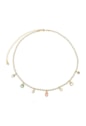 CHOKER DE PÉROLAS ARROZ COM PEDRAS COLORIDAS CH334-O