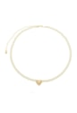 CHOKER DE PÉROLAS COM CORAÇÃO NO OURO CH333-O