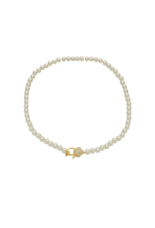 CHOKER DE PÉROLAS COM FECHO CRAVEJADO NO OURO CH339-O CHOKER DE PÉROLAS COM FECHO CRAVEJADO NO OURO CH339-O