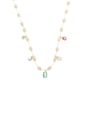 CHOKER DE PÉROLAS COM PEDRAS COLORIDAS CH335-O