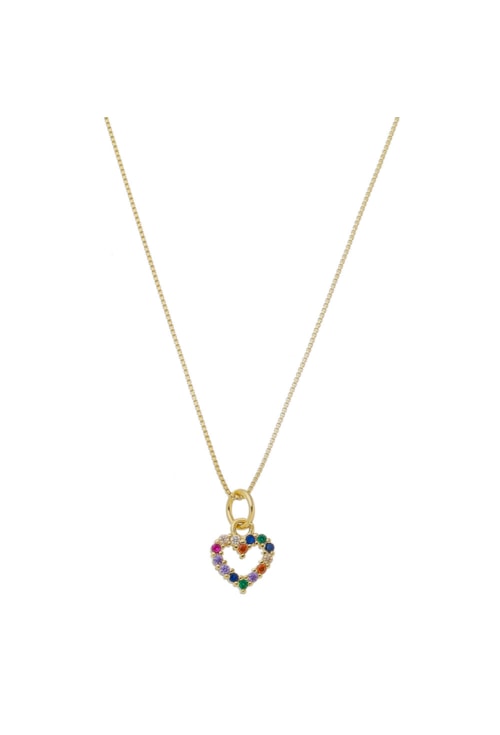 CHOKER DE PINGENTE CORAÇÃO COLORS CH192-O