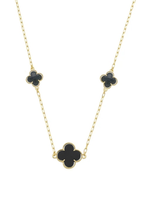 CHOKER DE TREVO ÔNIX NO OURO CH272-O CHOKER DE TREVO ÔNIX NO OURO CH272-O