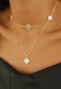 CHOKER DE TREVO PEROLADO NO OURO CH272-O