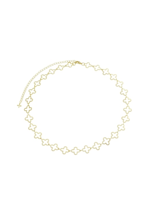 CHOKER DE TREVO VAZADO NO OURO CH289-O