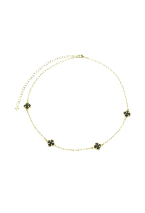 CHOKER DE TREVOS ÔNIX NO OURO CH292-O