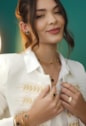 CHOKER DE TREVOS ÔNIX NO OURO CH292-O