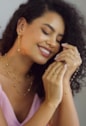CHOKER DELICADA COM GOTAS LISAS NO OURO CH374-O