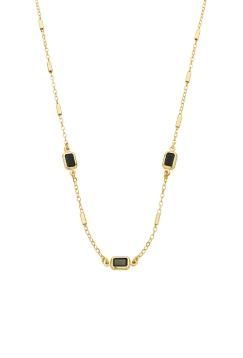 CHOKER DELICADA COM PEDRA ÔNIX CH367-O