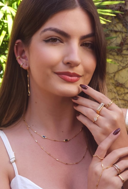 CHOKER DELICADA COM PEDRA ÔNIX CH367-O