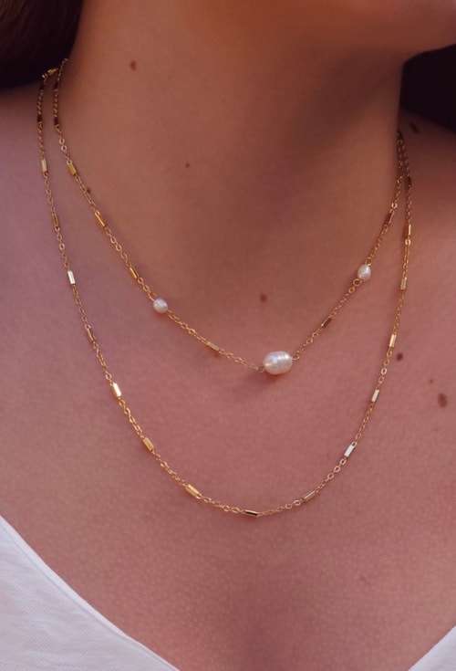 CHOKER DELICADA COM TUBINHOS E PÉROLA CH366-O