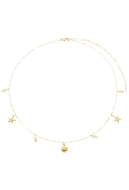 CHOKER DELICADA DE CONCHA E ESTRELA NO OURO CH327-O CHOKER DELICADA DE CONCHA E ESTRELA NO OURO CH327-O