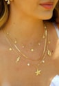 CHOKER DELICADA DE CONCHA E ESTRELA NO OURO CH327-O