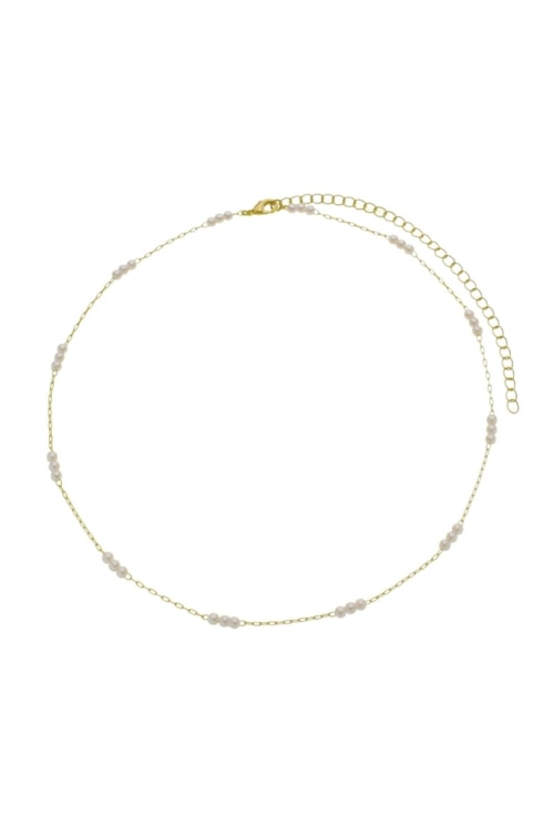 CHOKER DELICADA DE PÉROLAS NO OURO CH308-O