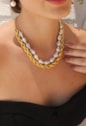 CHOKER ELEGANTE DE PÉROLAS NO OURO CH314-O