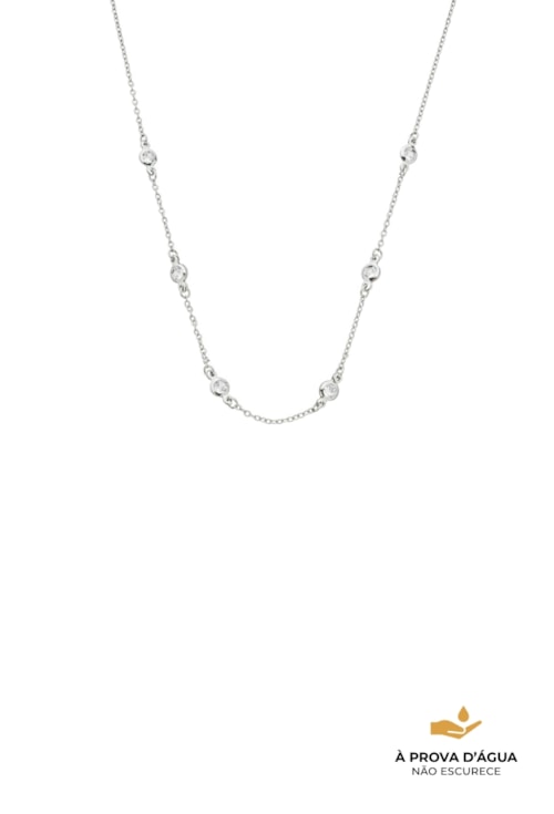 CHOKER ELOS COM ZIRCÔNIA REDONDA 4MM AÇO INOX POLIDO CH389-A