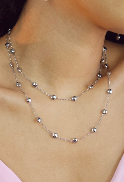 CHOKER ESFERAS DELICADA NO RÓDIO CH375-R