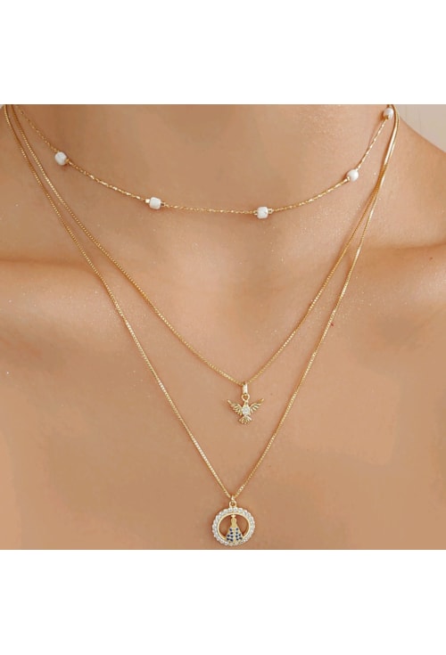 CHOKER ESPÍRITO SANTO COM ZIRCÔNIAS CH162-O