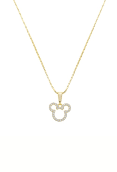 CHOKER INFANTIL COM PINGENTE CRAVEJADO NO OURO CH298-O