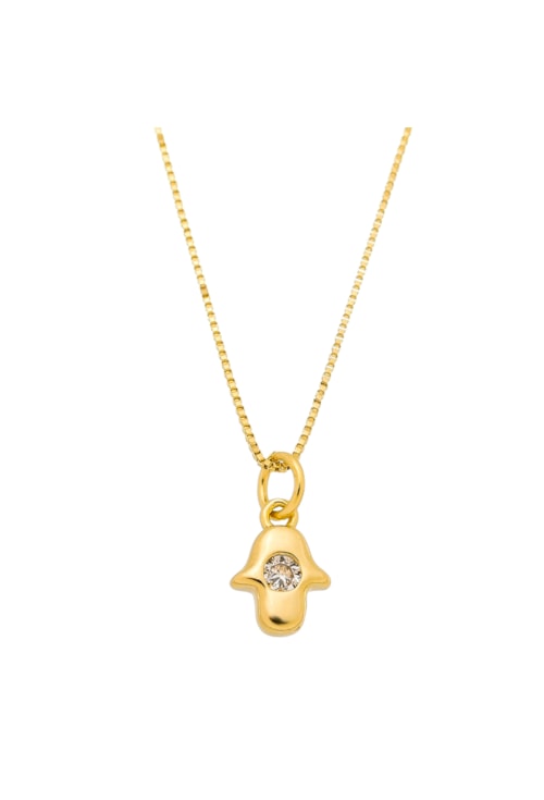CHOKER MÃO DE FÁTIMA COM ZIRCÔNIA NO OURO CH154-O CHOKER MÃO DE FÁTIMA COM ZIRCÔNIA NO OURO CH154-O