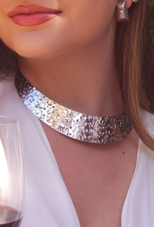 CHOKER MAXIMALISTA RÍGIDA TEXTURIZADA CH370-R