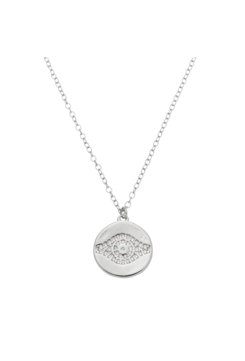 CHOKER MEDALHA DE OLHO GREGO COM ZIRCÔNIA NO RÓDIO CH126-R CHOKER MEDALHA DE OLHO GREGO COM ZIRCÔNIA NO RÓDIO CH126-R