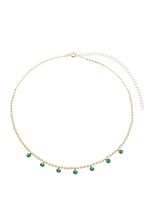CHOKER MINI MEDALHAS COM CRISTAIS ESMERALDA CH231-O