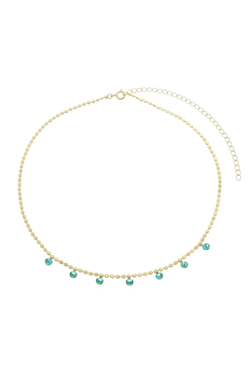 CHOKER MINI MEDALHAS COM CRISTAIS TURMALINA CH231-O