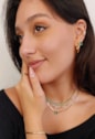 CHOKER MINI MEDALHAS COM CRISTAIS TURMALINA CH231-O
