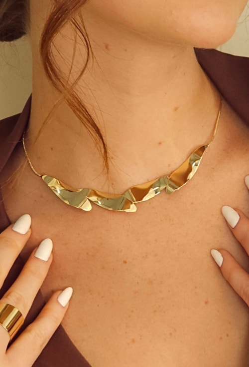 CHOKER ORGÂNICA MODERNA NO OURO CH362-O