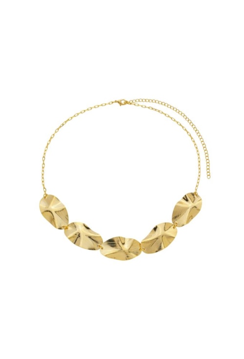 CHOKER OVAL ORGÂNICO MARTELADO NO OURO CH363-O