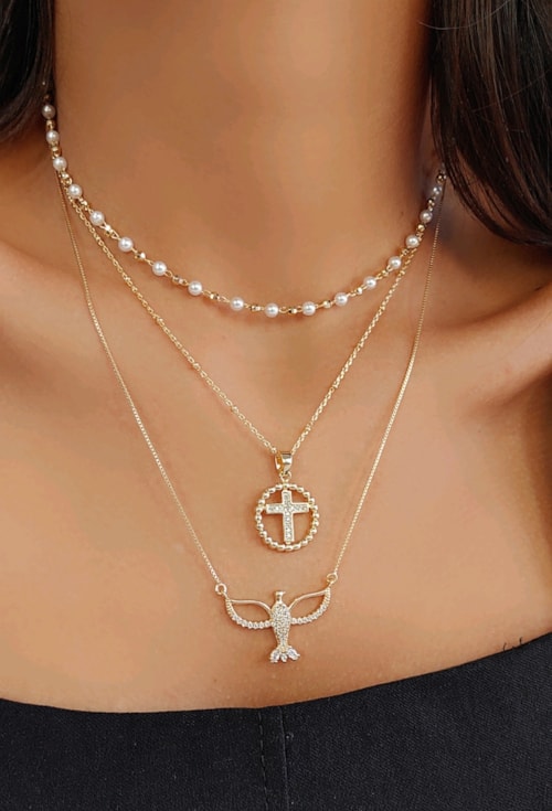 CHOKER PEROLA E BOLINHA CH050-O