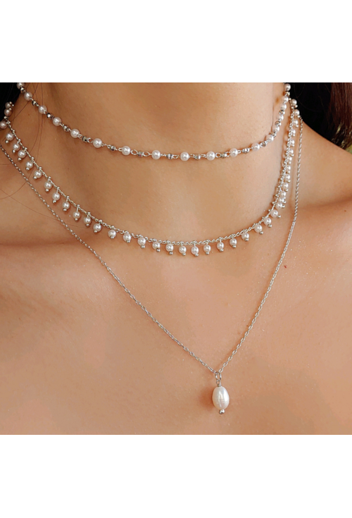 CHOKER PEROLA E BOLINHA CH050-R