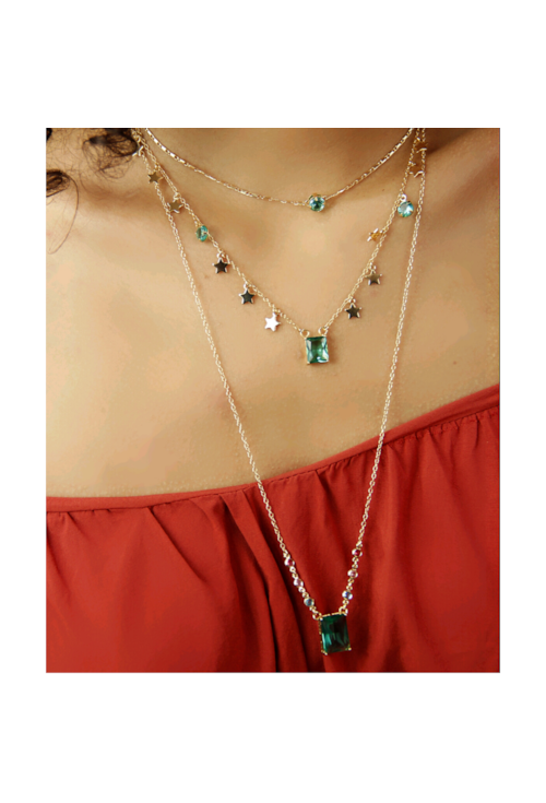 CHOKER PIASTRINE COM CRISTAL TURMALINA CH133-O