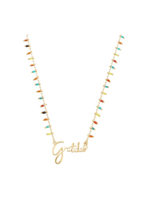 CHOKER PINGENTE GRATIDÃO E CRISTAIS COLORS CH147-O