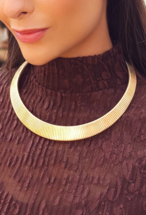 CHOKER RÍGIDA TEXTURIZADA CH385-O
