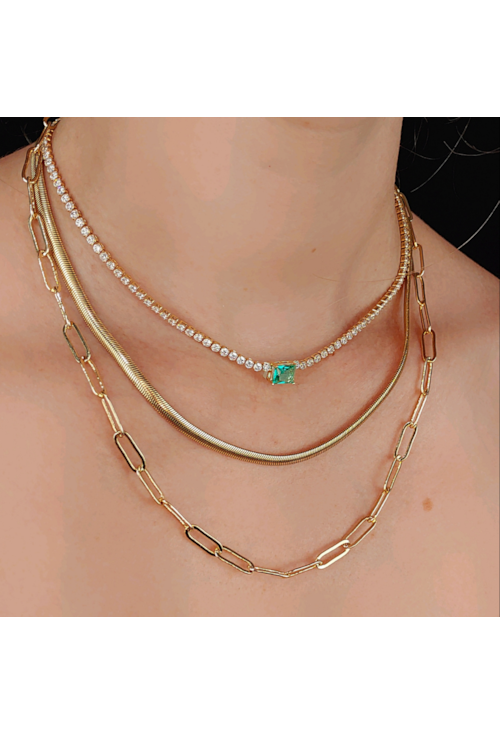 CHOKER RIVIERA CRISTAL COM PEDRA TURMALINA CH152-O