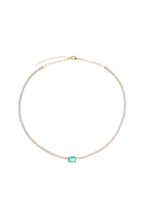 CHOKER RIVIERA CRISTAL COM PEDRA TURMALINA CH152-O CHOKER RIVIERA CRISTAL COM PEDRA TURMALINA CH152-O